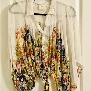 Anthropologie sheer butterfly sleeve thought